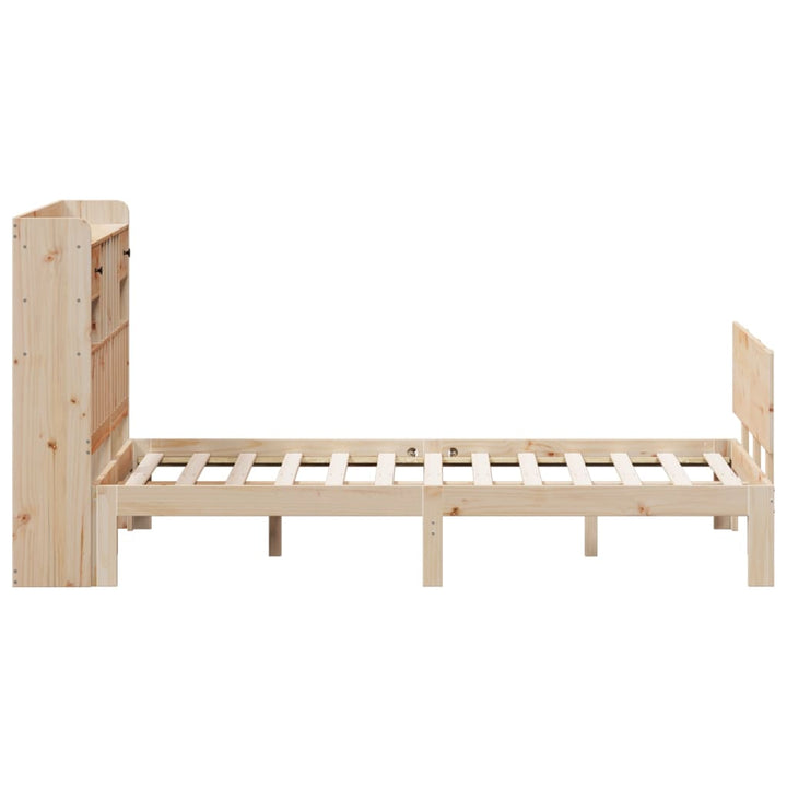 seng med reol uden madras 135x190 cm massivt fyrretræ