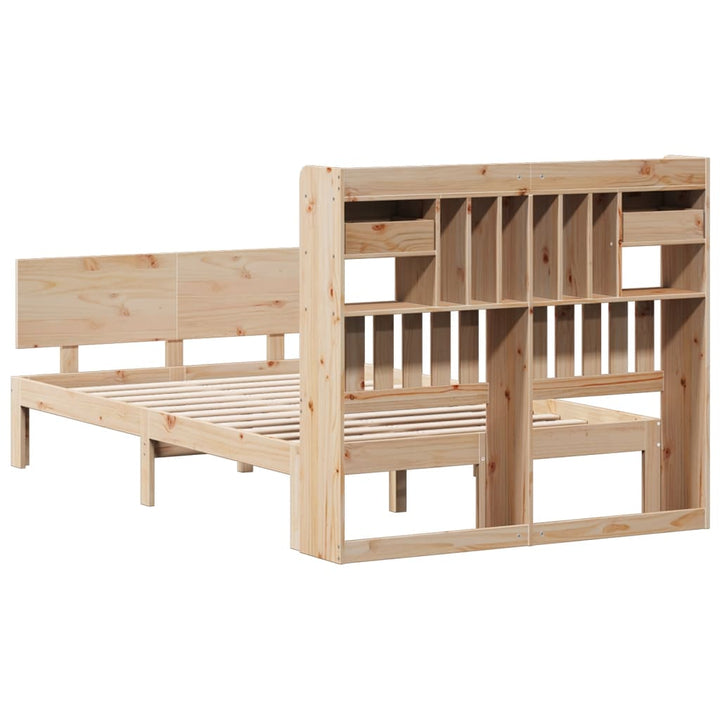 seng med reol uden madras 135x190 cm massivt fyrretræ