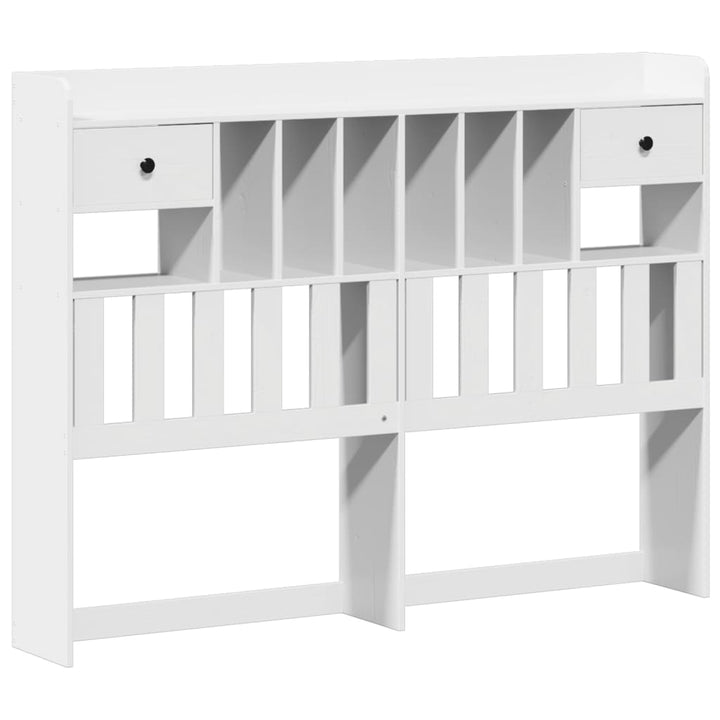 seng med reol uden madras 140x190 cm massivt fyrretræ hvid