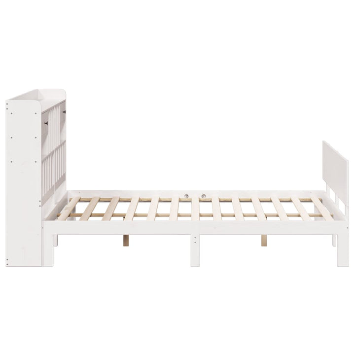 seng med reol uden madras 180x200 cm massivt fyrretræ hvid