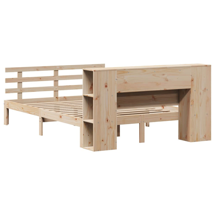 seng med reol uden madras 135x190 cm massivt fyrretræ