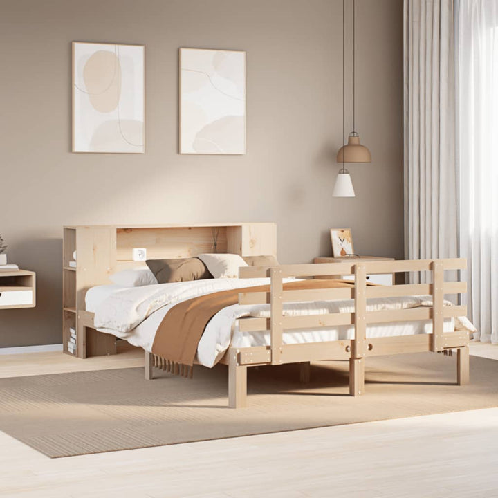 seng med reol uden madras 160x200 cm massivt fyrretræ