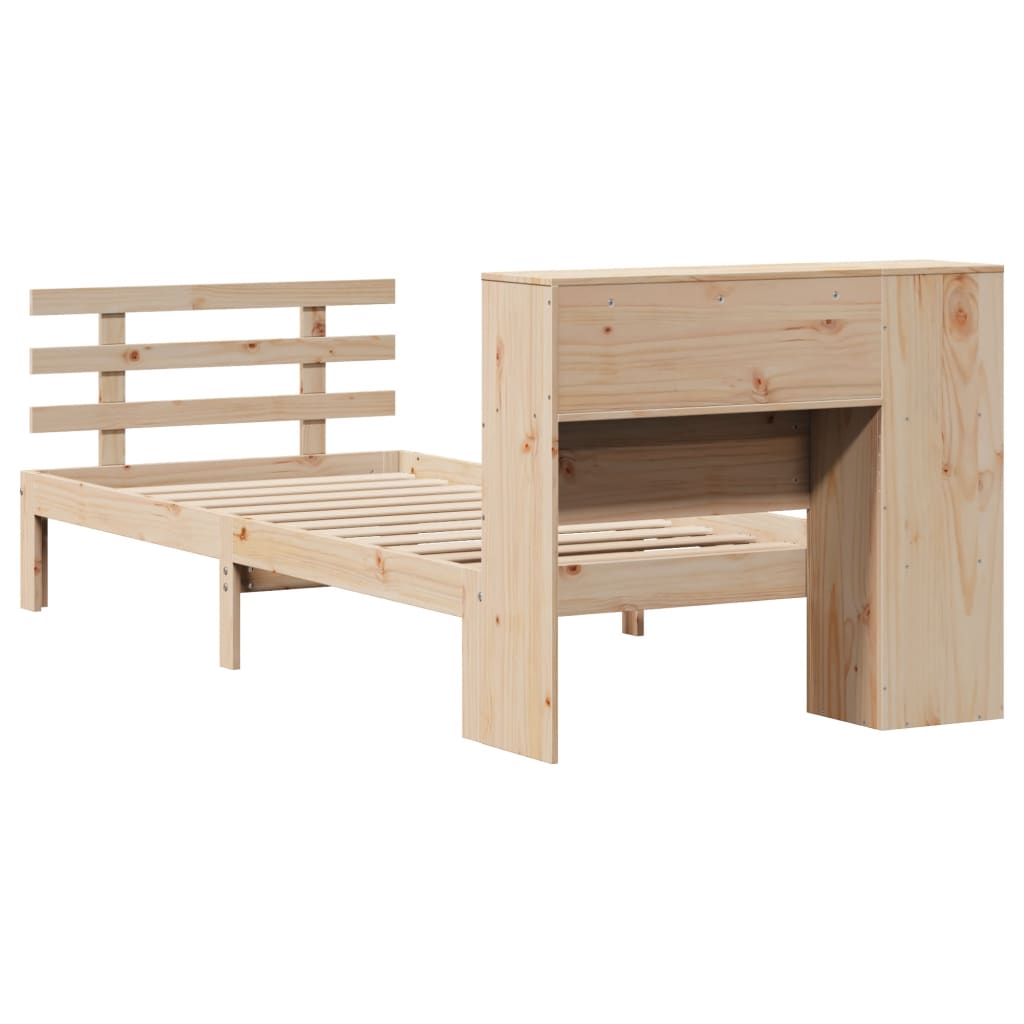 seng med reol uden madras 75x190 cm massivt fyrretræ
