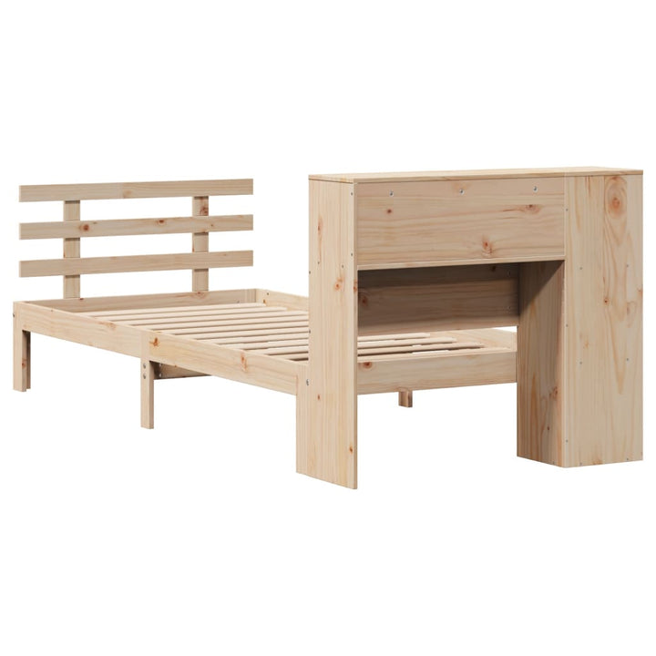 seng med reol uden madras 75x190 cm massivt fyrretræ
