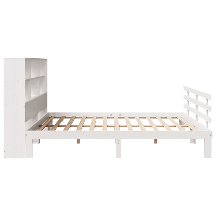 seng med reol uden madras 180x200 cm massivt fyrretræ hvid