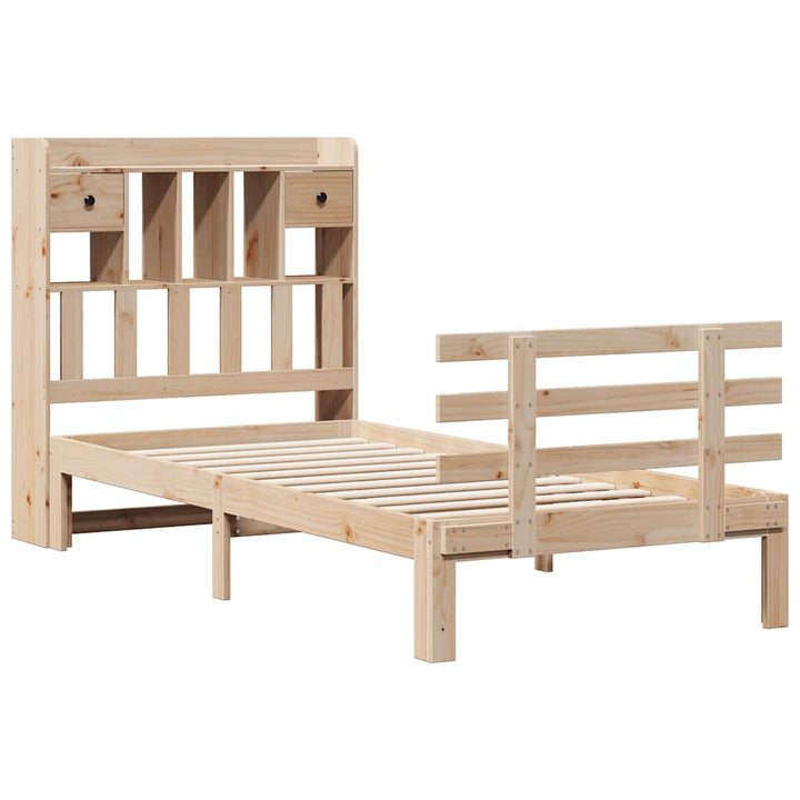 seng med reol uden madras 75x190 cm massivt fyrretræ