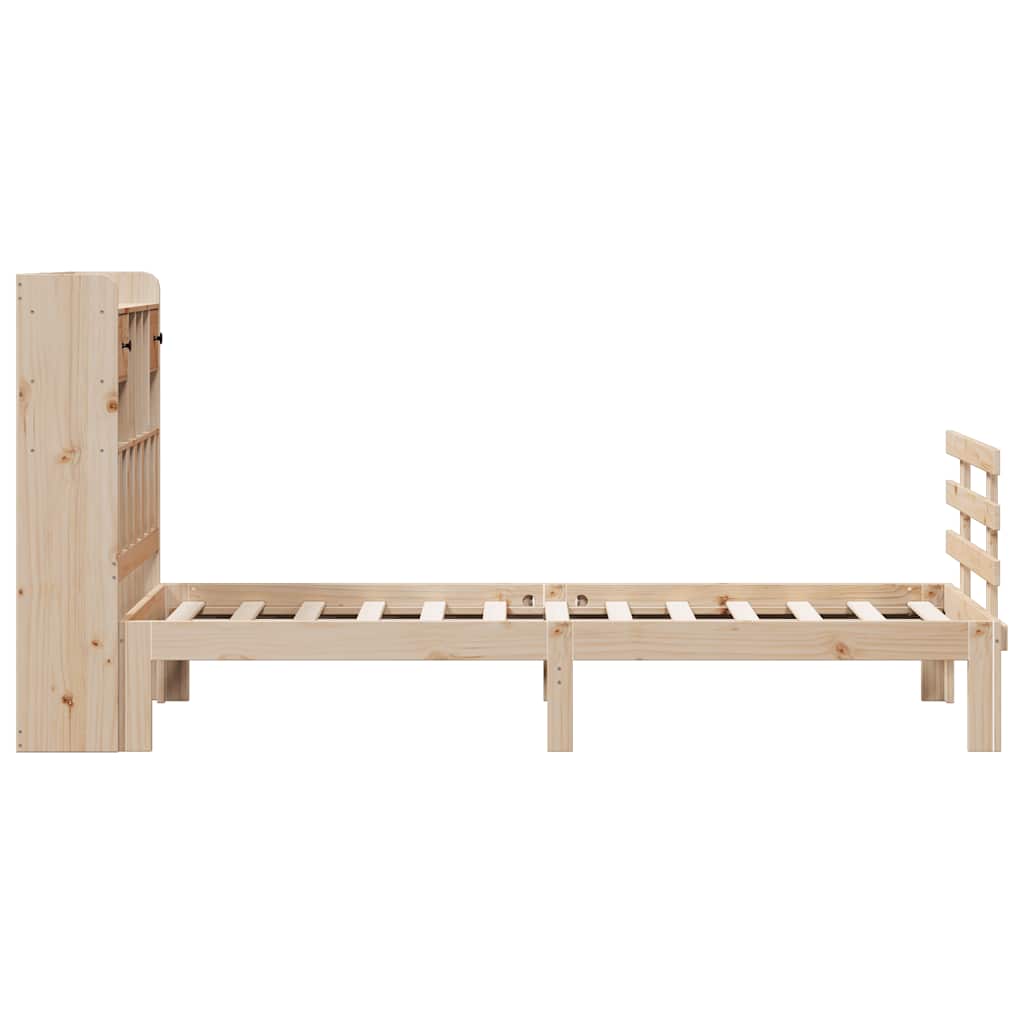 seng med reol uden madras 75x190 cm massivt fyrretræ