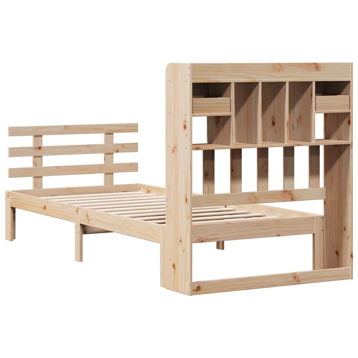 seng med reol uden madras 75x190 cm massivt fyrretræ