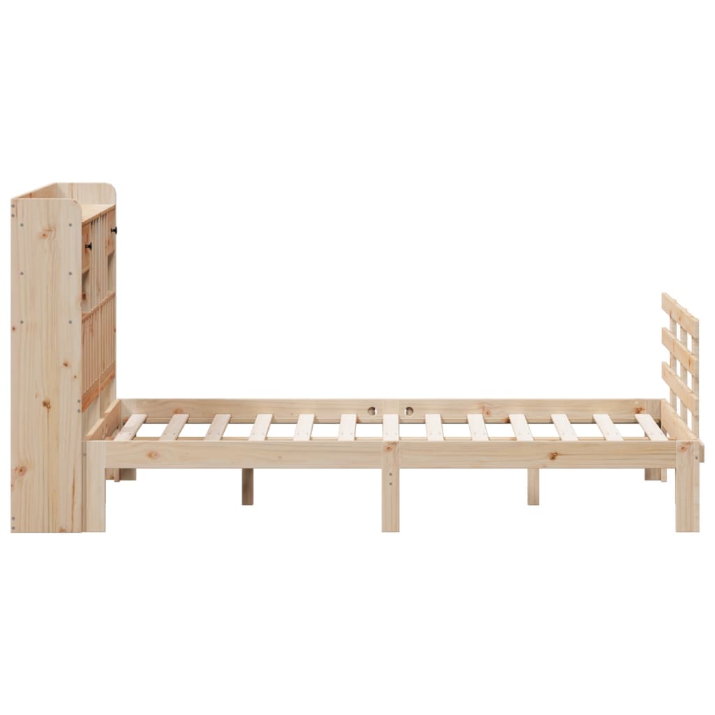 seng med reol uden madras 135x190 cm massivt fyrretræ
