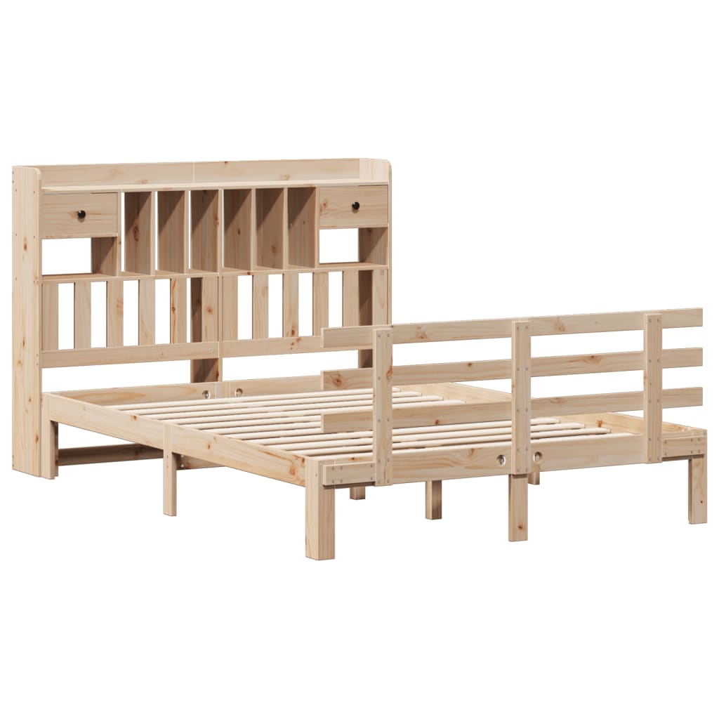 seng med reol uden madras 140x190 cm massivt fyrretræ