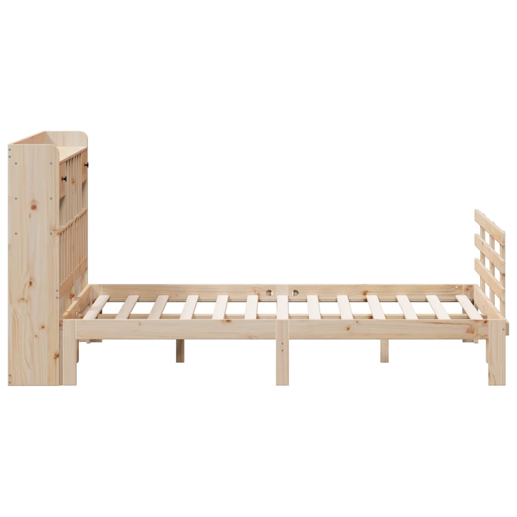 seng med reol uden madras 140x190 cm massivt fyrretræ