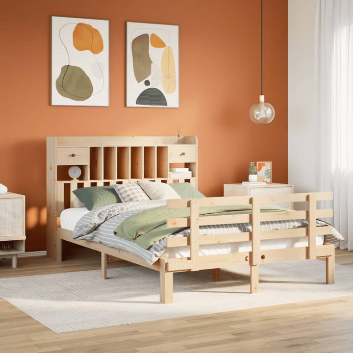 seng med reol uden madras 140x200 cm massivt fyrretræ