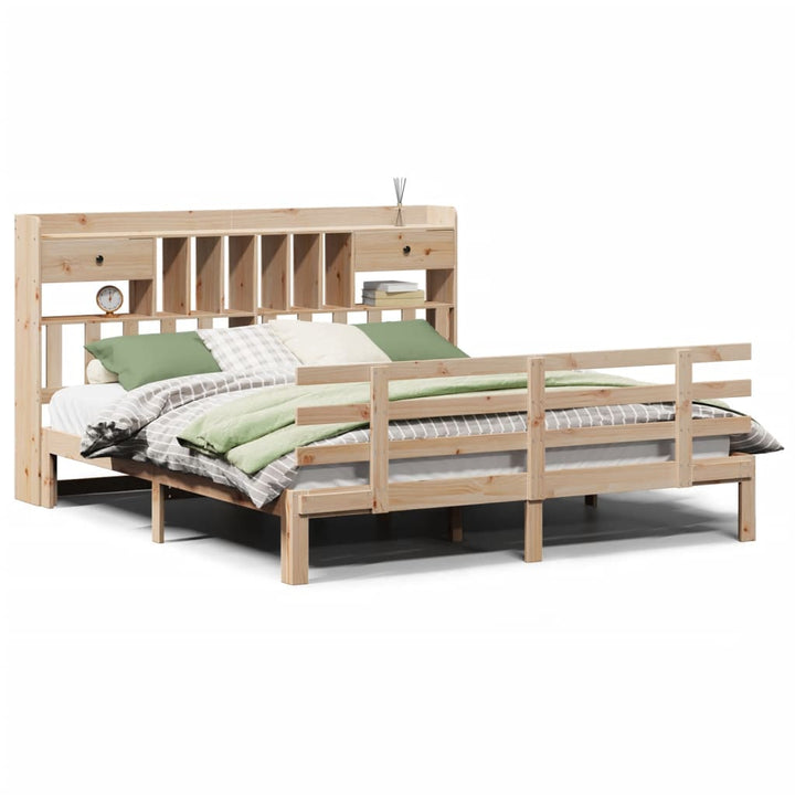 seng med reol uden madras 180x200 cm massivt fyrretræ