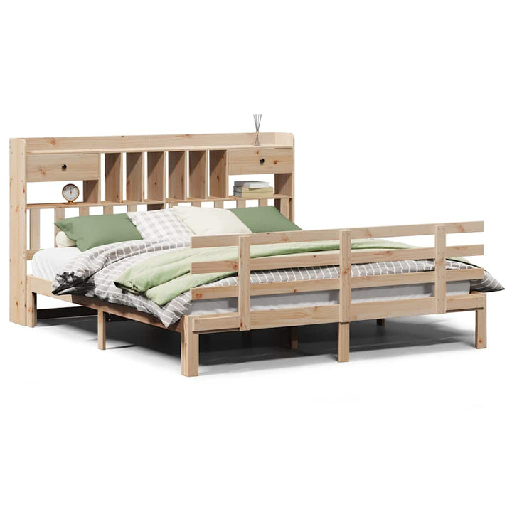 seng med reol uden madras 180x200 cm massivt fyrretræ