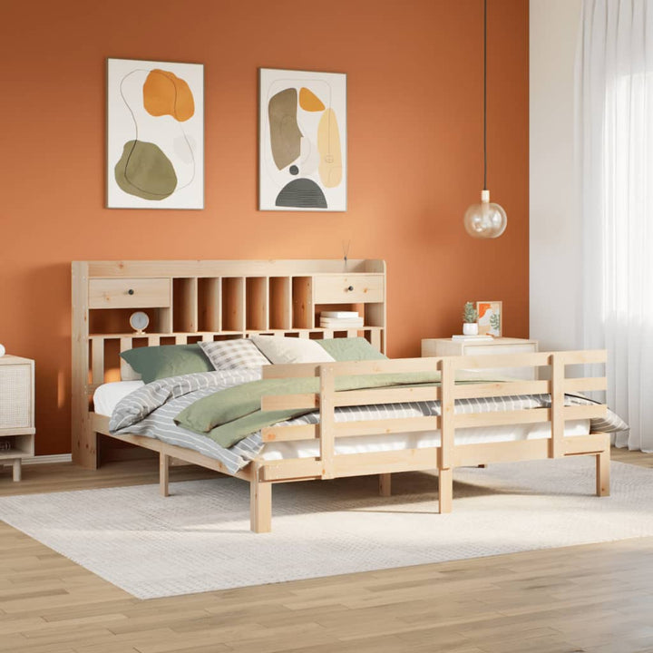 seng med reol uden madras 180x200 cm massivt fyrretræ