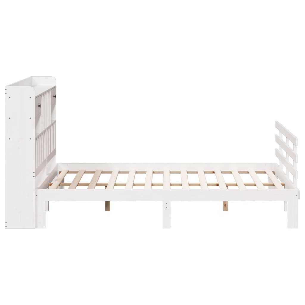 seng med reol uden madras 180x200 cm massivt fyrretræ hvid