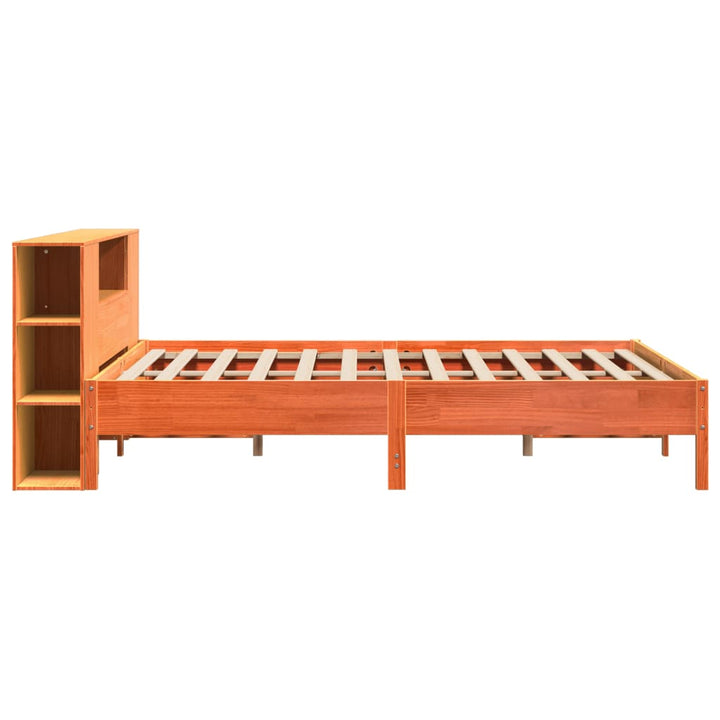 seng med reol uden madras 200x200cm massivt fyrretræ gyldenbrun