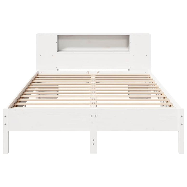 seng med reol uden madras 160x200 cm massivt fyrretræ hvid