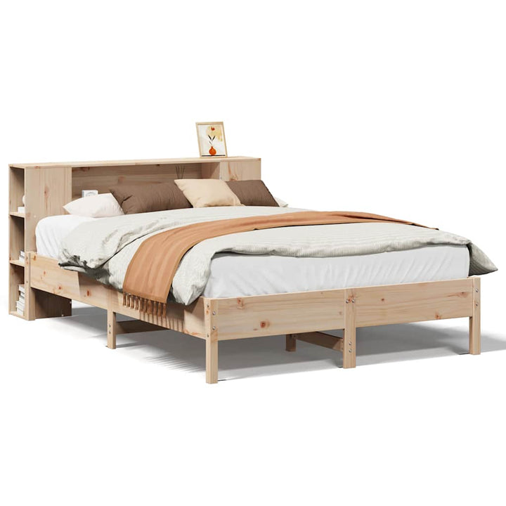 seng med reol uden madras 135x190 cm massivt fyrretræ