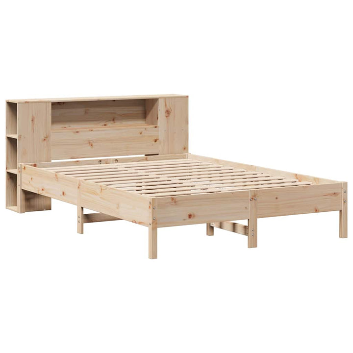 seng med reol uden madras 135x190 cm massivt fyrretræ