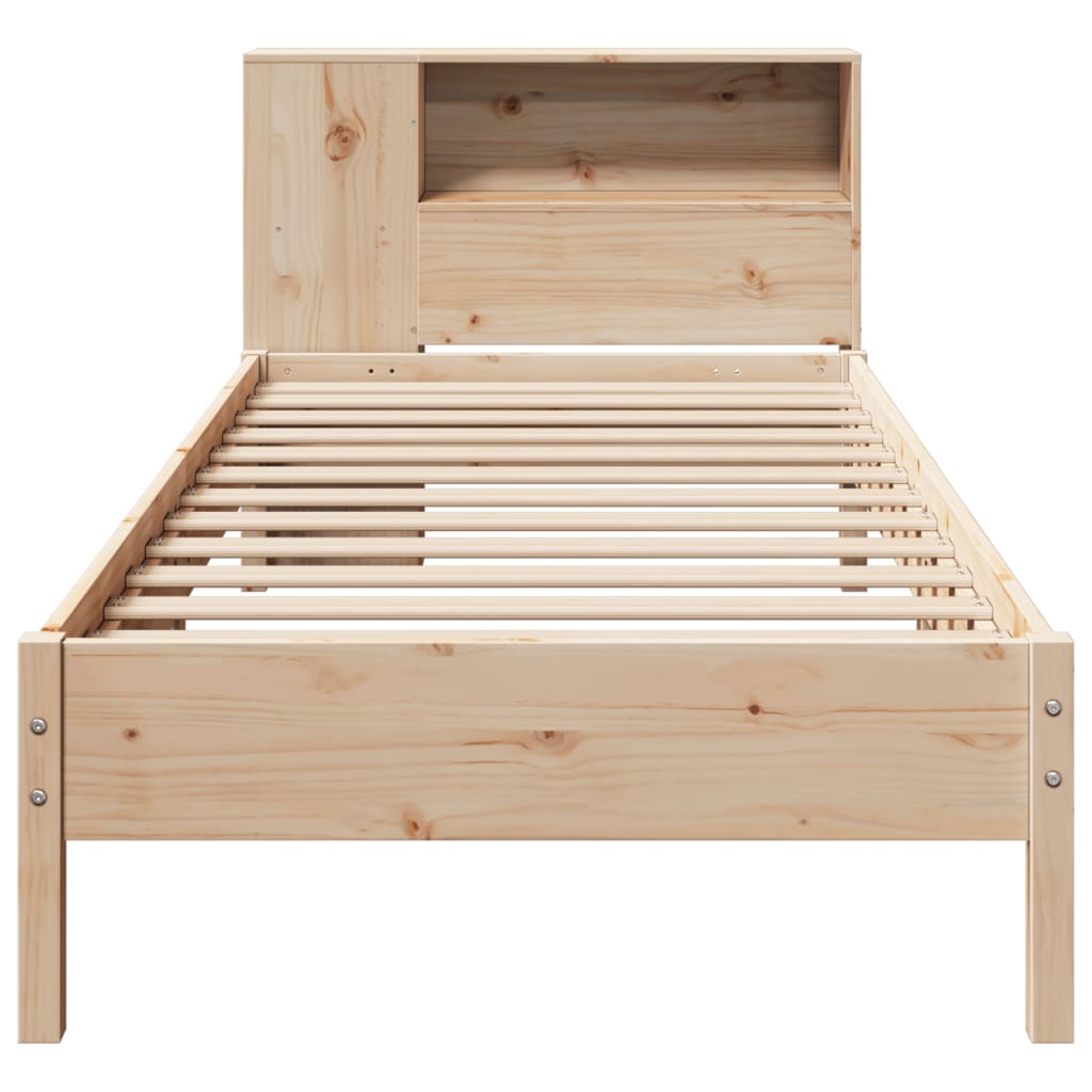 seng med reol uden madras 75x190 cm massivt fyrretræ