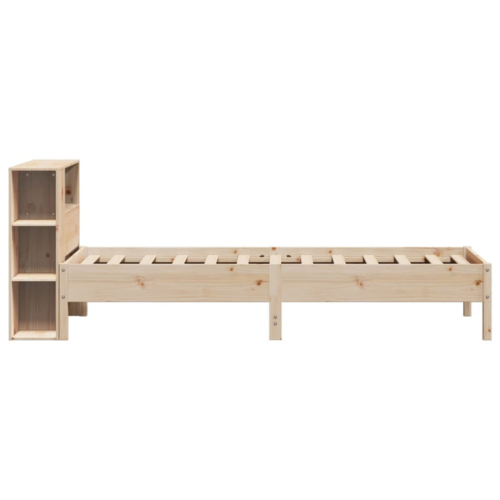 seng med reol uden madras 75x190 cm massivt fyrretræ