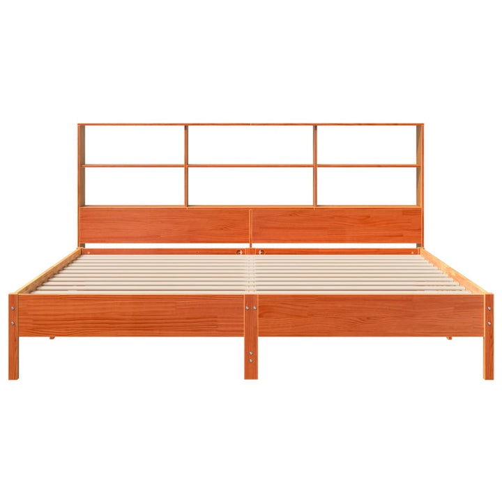 seng med reol uden madras 200x200cm massivt fyrretræ gyldenbrun