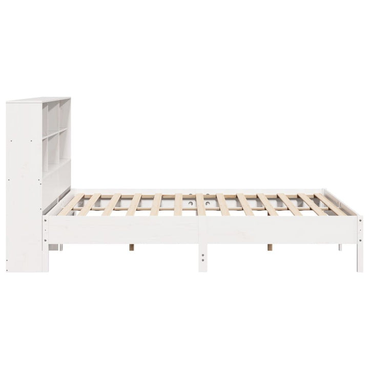seng med reol uden madras 180x200 cm massivt fyrretræ hvid