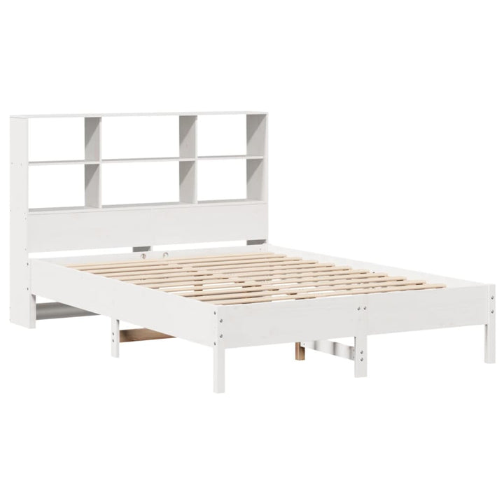 seng med reol uden madras 160x200 cm massivt fyrretræ hvid
