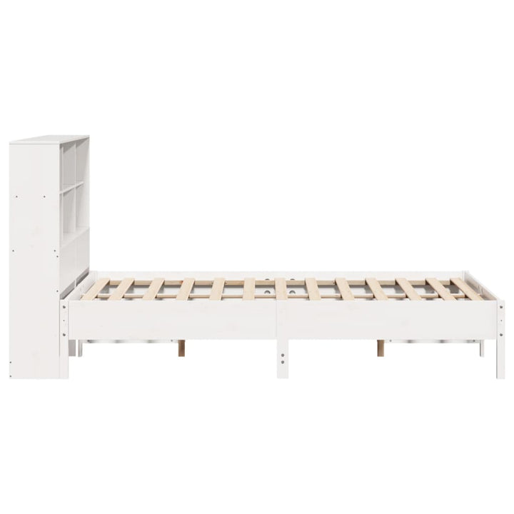 seng med reol uden madras 160x200 cm massivt fyrretræ hvid