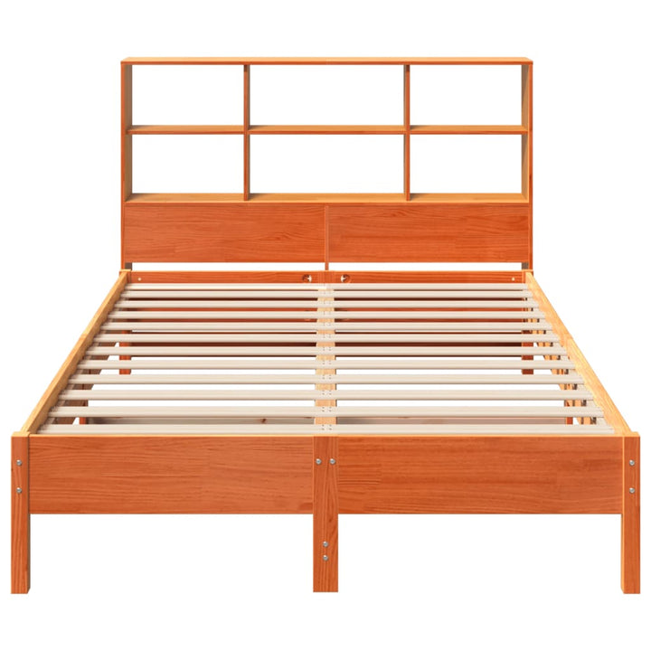 seng med reol uden madras 140x200cm massivt fyrretræ gyldenbrun