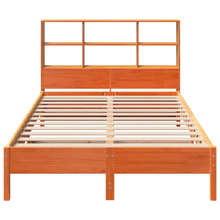 seng med reol uden madras 120x200cm massivt fyrretræ gyldenbrun