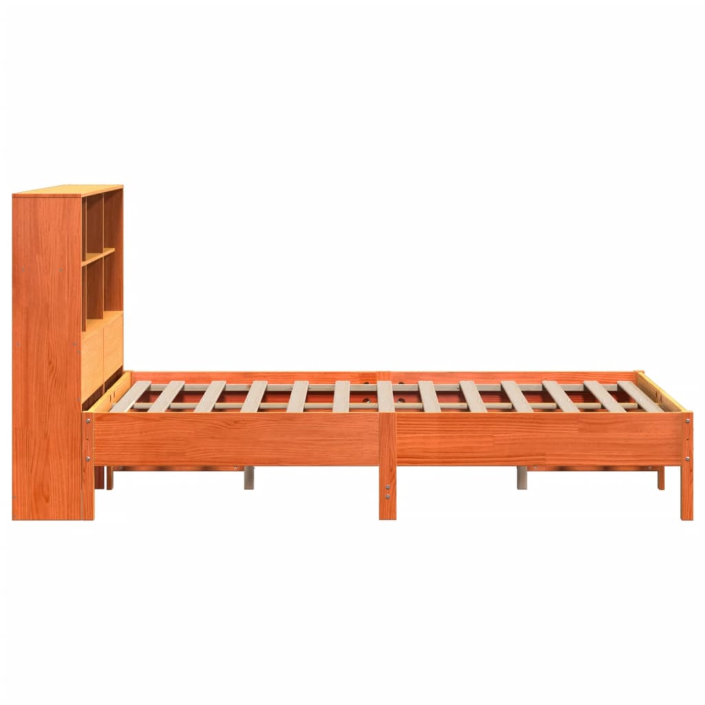 seng med reol uden madras 120x200cm massivt fyrretræ gyldenbrun