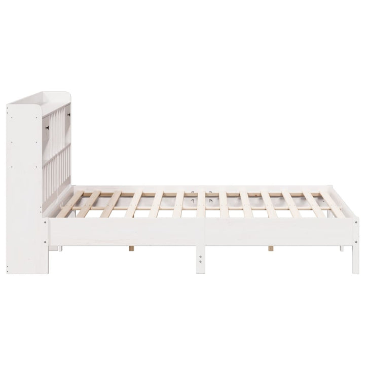 seng med reol uden madras 180x200 cm massivt fyrretræ hvid