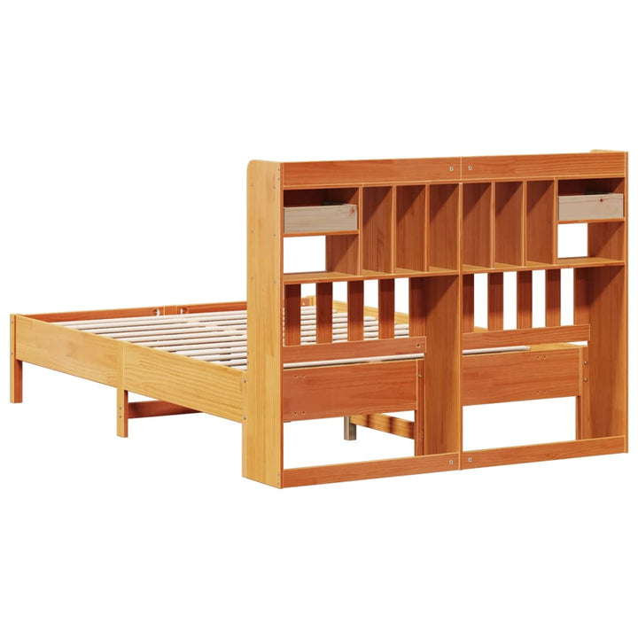 seng med reol uden madras 150x200cm massivt fyrretræ gyldenbrun