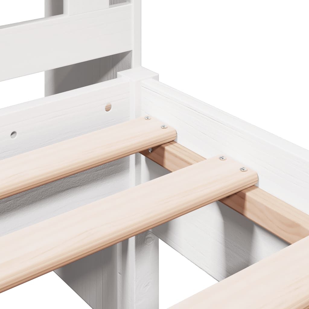seng med reol uden madras 90x200 cm massivt fyrretræ hvid