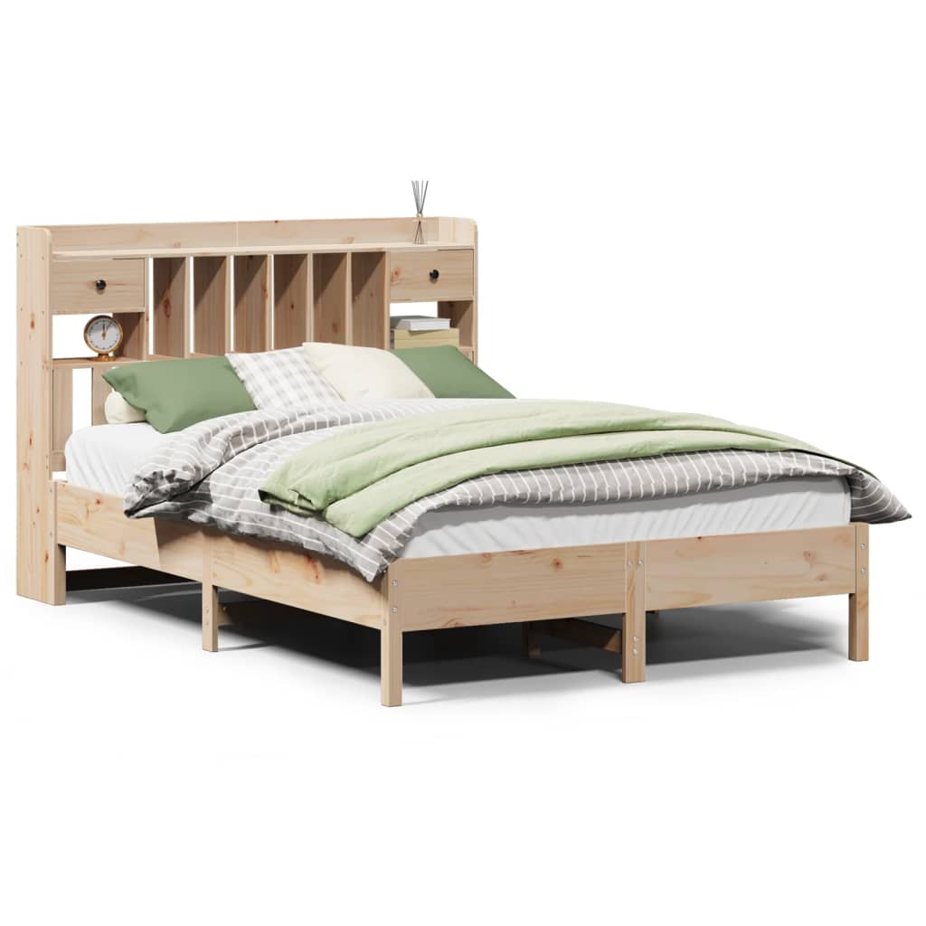 seng med reol uden madras 140x190 cm massivt fyrretræ