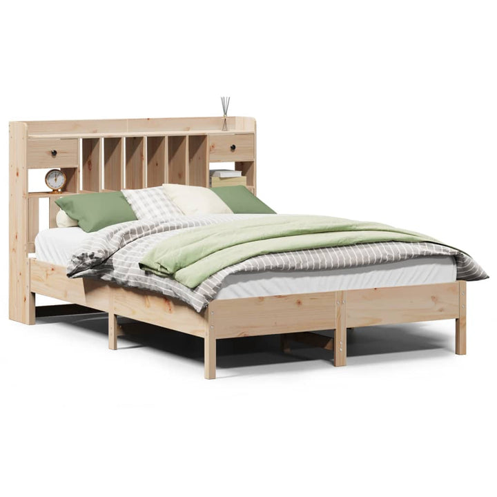seng med reol uden madras 140x190 cm massivt fyrretræ