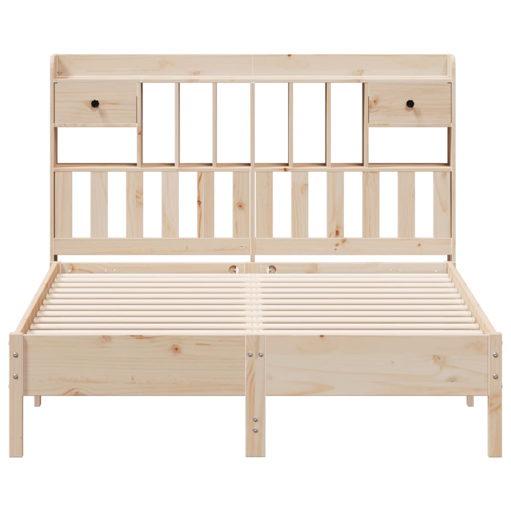 seng med reol uden madras 140x190 cm massivt fyrretræ