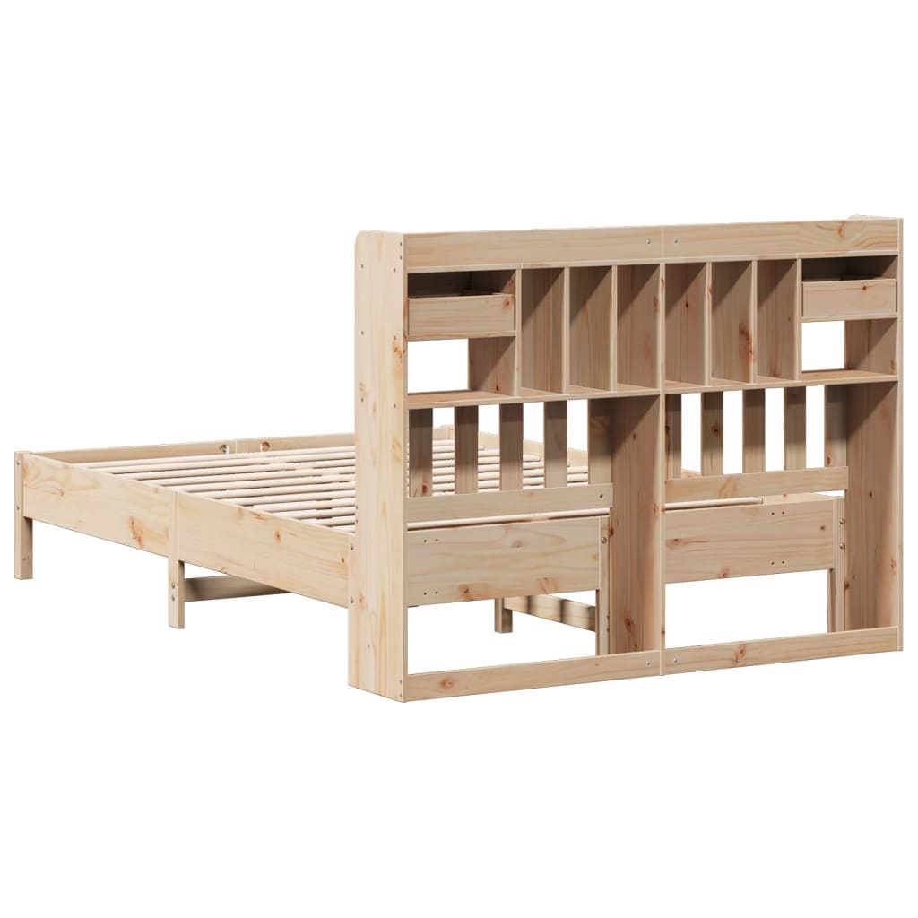 seng med reol uden madras 140x190 cm massivt fyrretræ