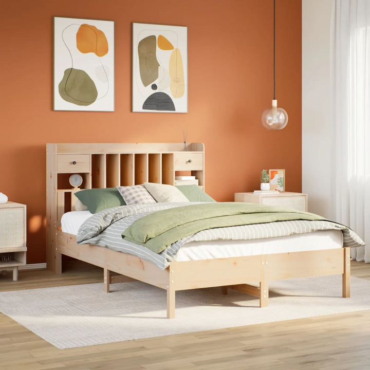 seng med reol uden madras 140x190 cm massivt fyrretræ