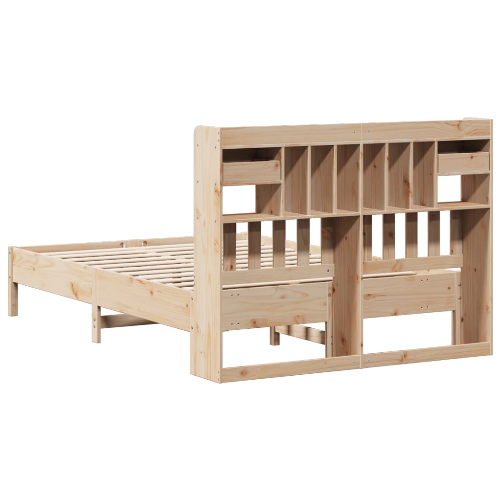 seng med reol uden madras 135x190 cm massivt fyrretræ