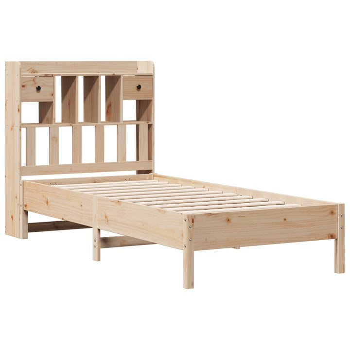 seng med reol uden madras 75x190 cm massivt fyrretræ