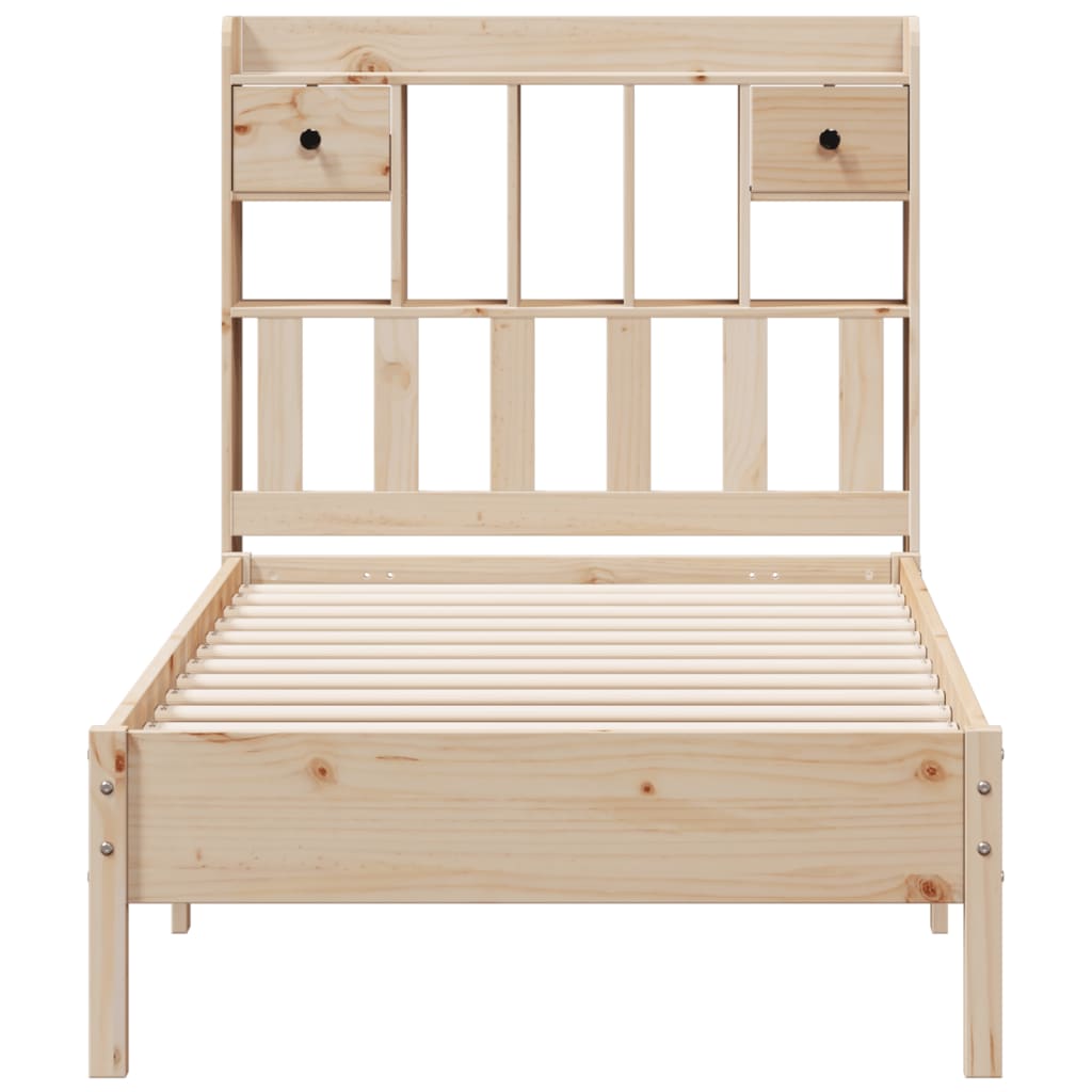 seng med reol uden madras 75x190 cm massivt fyrretræ