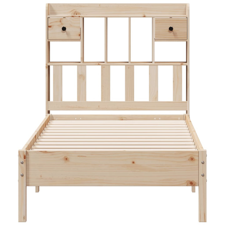 seng med reol uden madras 75x190 cm massivt fyrretræ