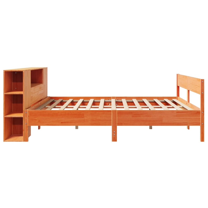 seng med reol uden madras 200x200cm massivt fyrretræ gyldenbrun