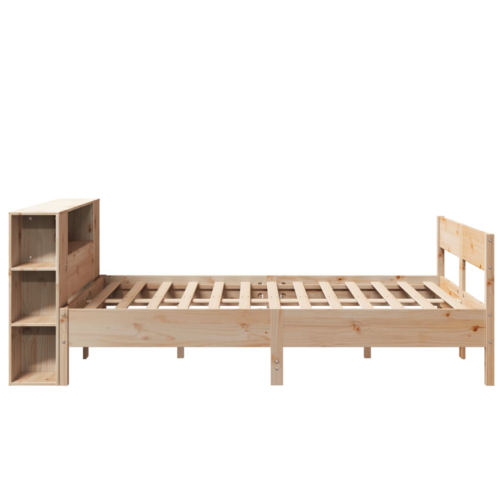 seng med reol uden madras 160x200 cm massivt fyrretræ