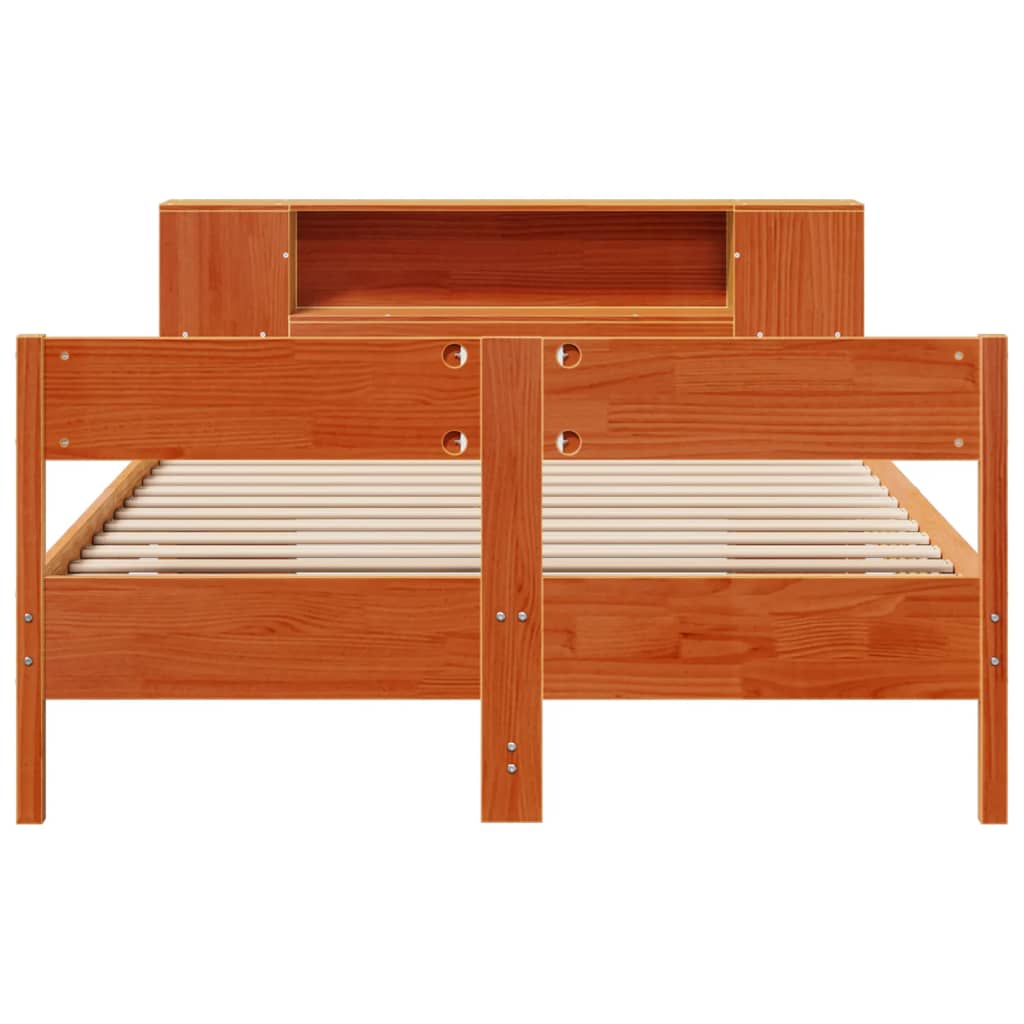 seng med reol uden madras 150x200cm massivt fyrretræ gyldenbrun