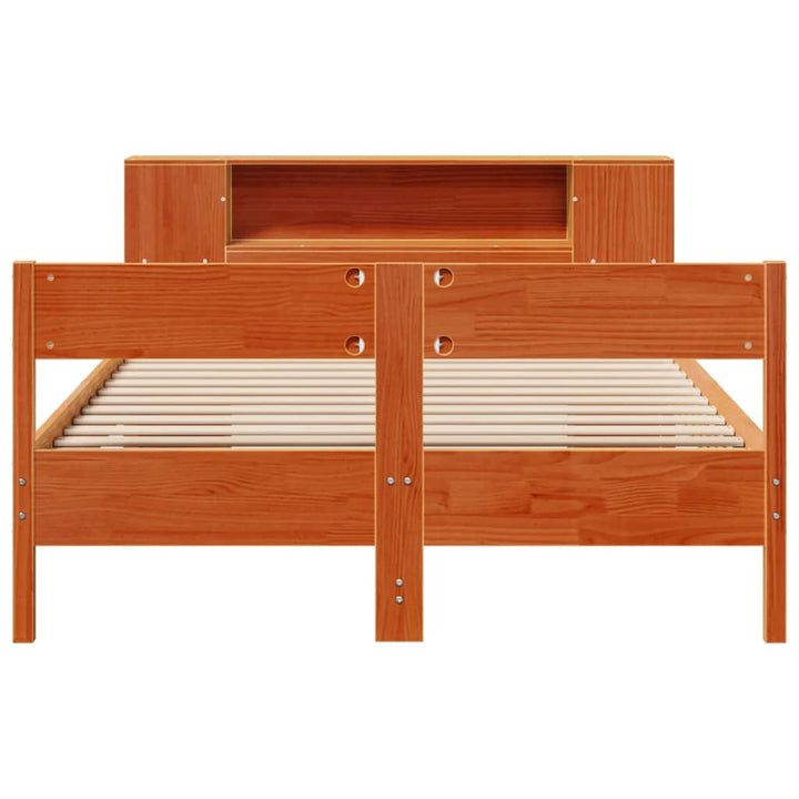 seng med reol uden madras 150x200cm massivt fyrretræ gyldenbrun