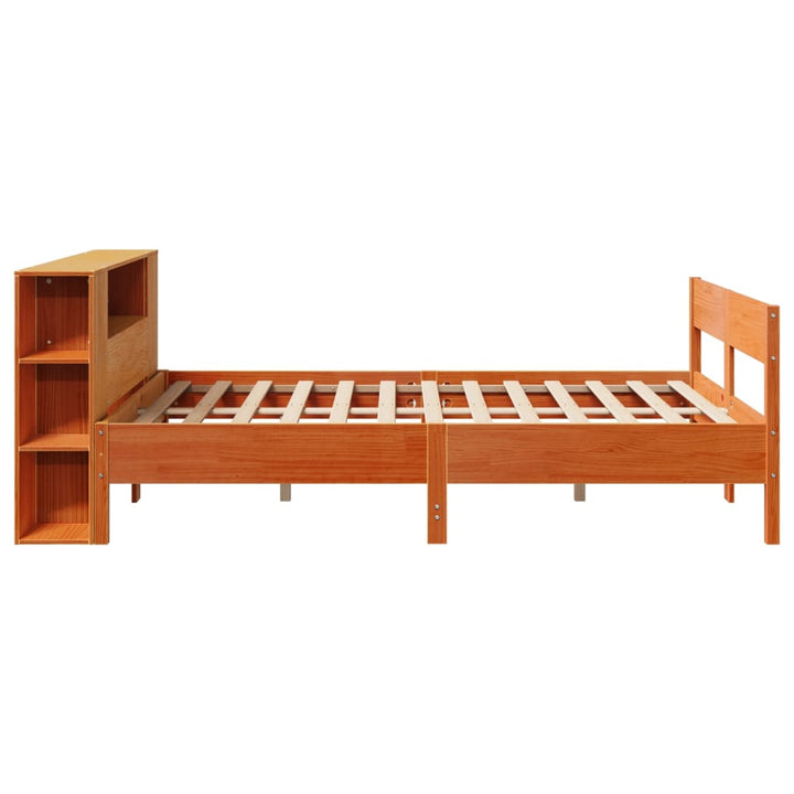 seng med reol uden madras 150x200cm massivt fyrretræ gyldenbrun